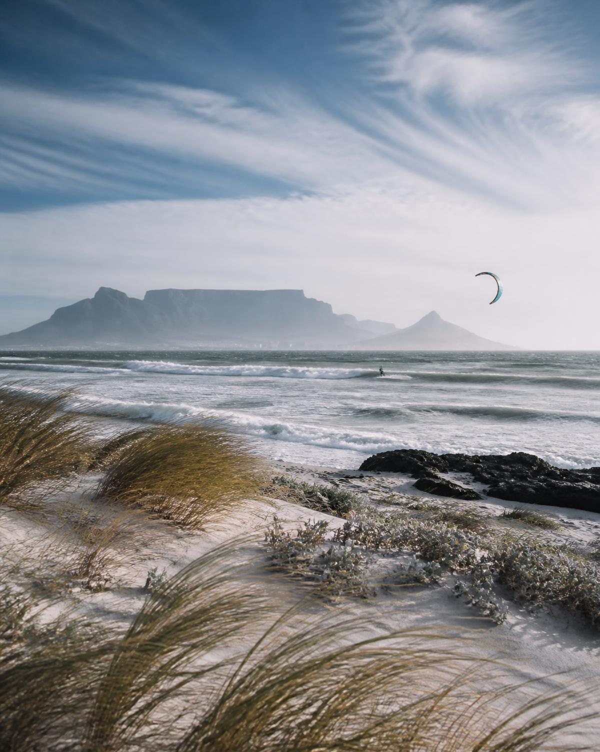 South-easter moving through dune grass beside the Big Bay surf